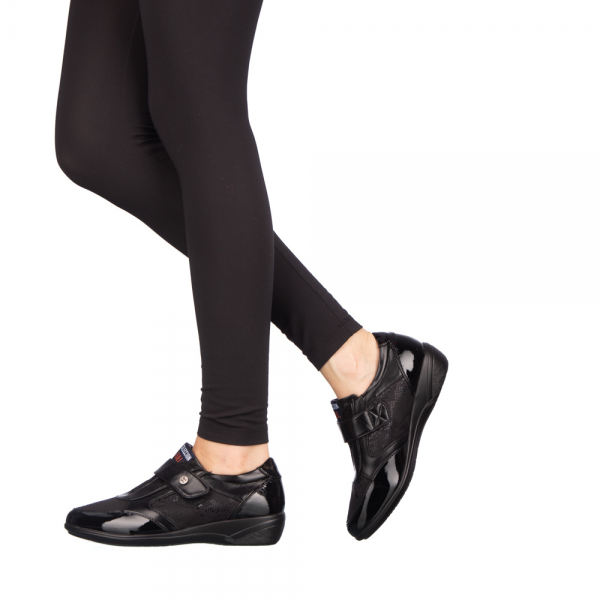 Γυναικεία casual παπούτσια Strena μαύρα, 3 - Kalapod.gr